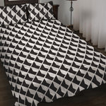 Isometric Geometric Pattern Print Quilt Bed Set