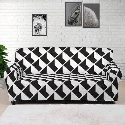Isometric Geometric Pattern Print Sofa Cover