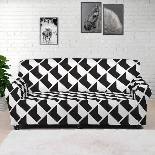 Isometric Geometric Pattern Print Sofa Cover