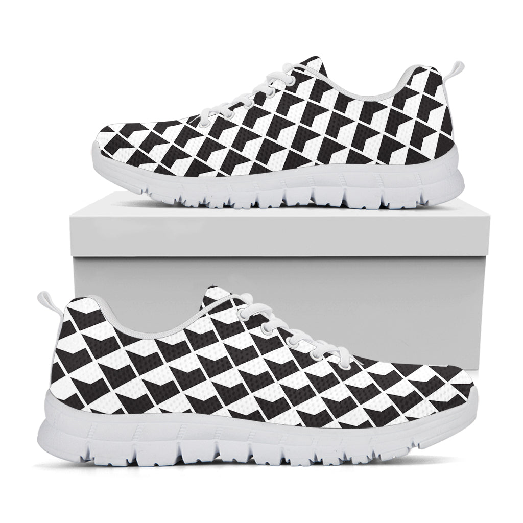 Isometric Geometric Pattern Print White Sneakers