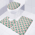 Isometric Tyrannosaurus Pattern Print 3 Piece Bath Mat Set