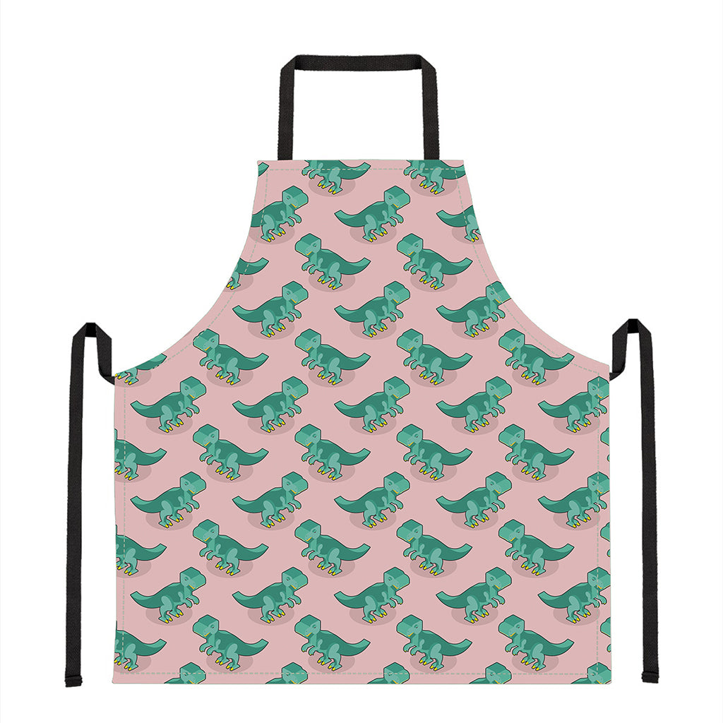 Isometric Tyrannosaurus Pattern Print Apron