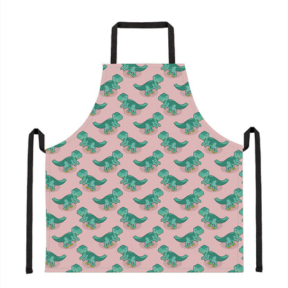 Isometric Tyrannosaurus Pattern Print Apron