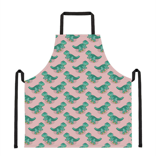 Isometric Tyrannosaurus Pattern Print Apron