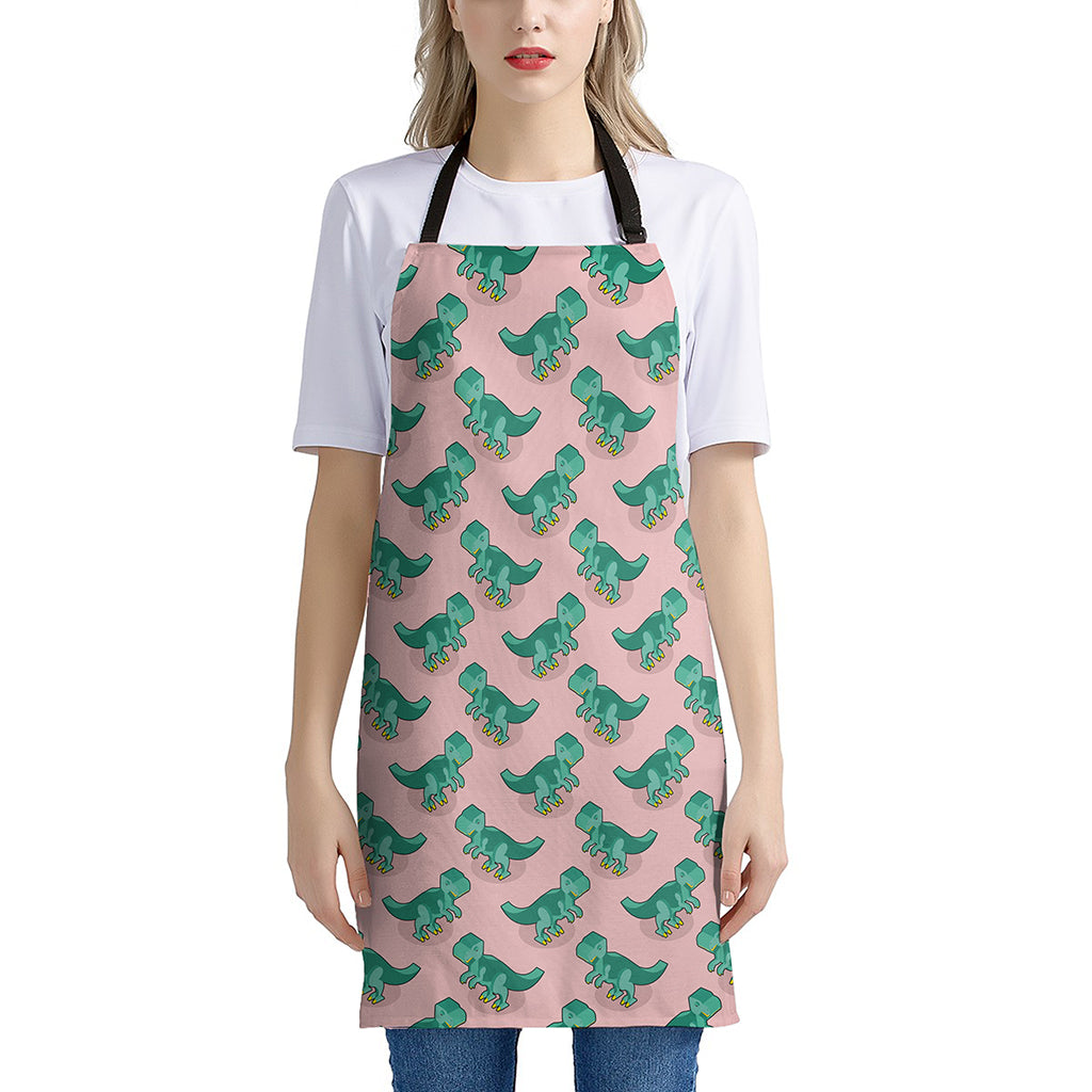 Isometric Tyrannosaurus Pattern Print Apron