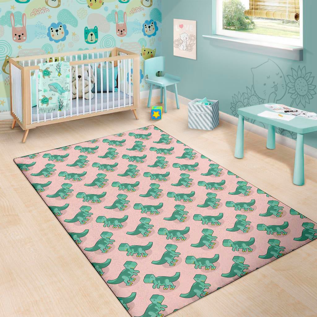 Isometric Tyrannosaurus Pattern Print Area Rug
