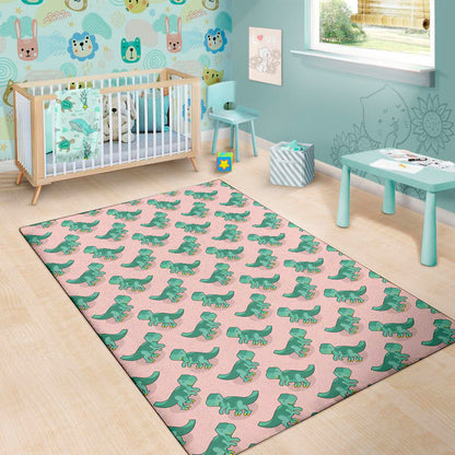 Isometric Tyrannosaurus Pattern Print Area Rug