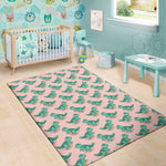 Isometric Tyrannosaurus Pattern Print Area Rug