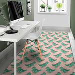 Isometric Tyrannosaurus Pattern Print Area Rug