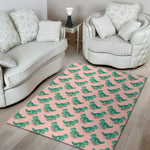 Isometric Tyrannosaurus Pattern Print Area Rug
