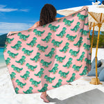 Isometric Tyrannosaurus Pattern Print Beach Sarong Wrap