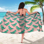 Isometric Tyrannosaurus Pattern Print Beach Sarong Wrap
