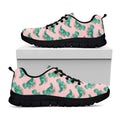Isometric Tyrannosaurus Pattern Print Black Running Shoes