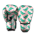 Isometric Tyrannosaurus Pattern Print Boxing Gloves
