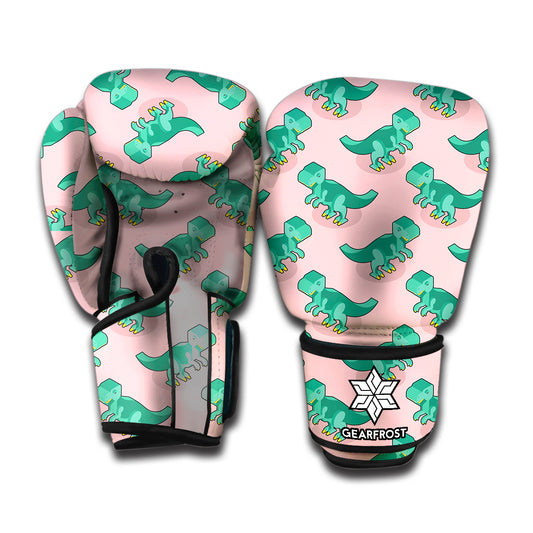 Isometric Tyrannosaurus Pattern Print Boxing Gloves