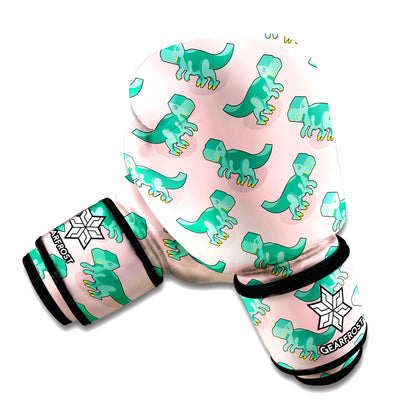 Isometric Tyrannosaurus Pattern Print Boxing Gloves