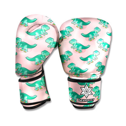 Isometric Tyrannosaurus Pattern Print Boxing Gloves