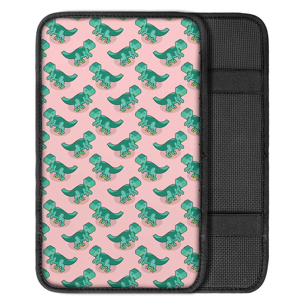 Isometric Tyrannosaurus Pattern Print Car Center Console Cover
