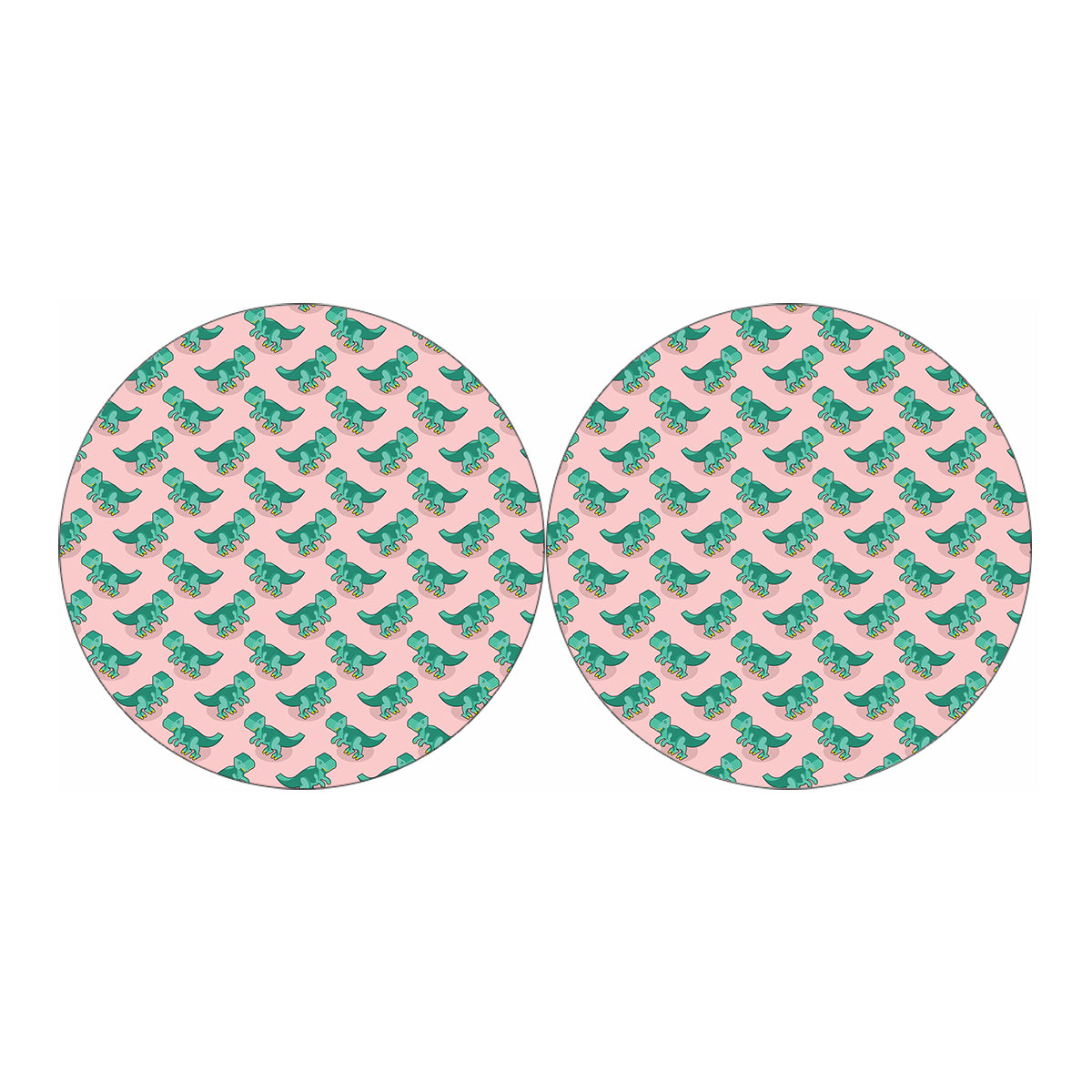 Isometric Tyrannosaurus Pattern Print Car Coasters