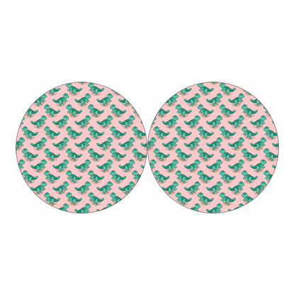 Isometric Tyrannosaurus Pattern Print Car Coasters