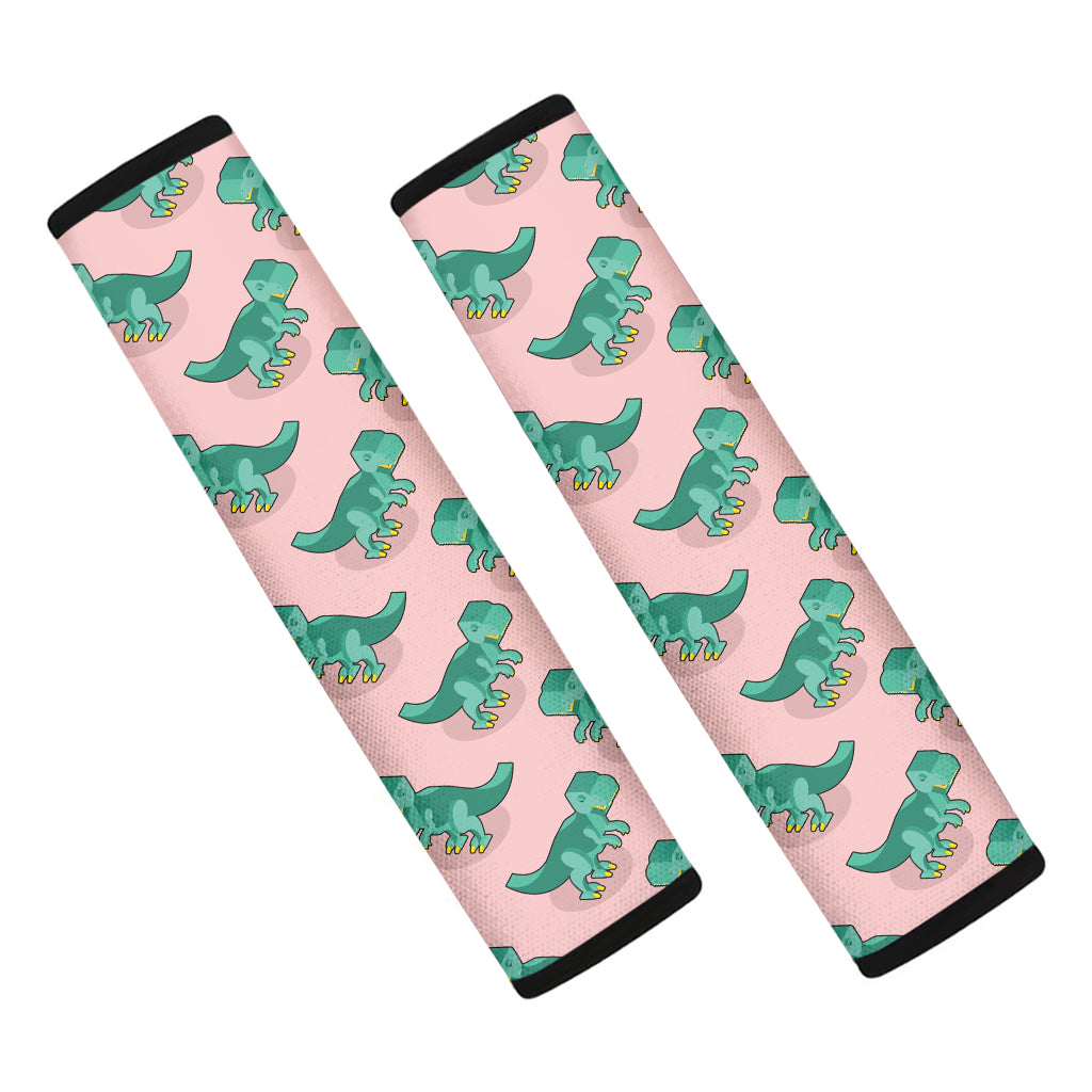 Isometric Tyrannosaurus Pattern Print Car Seat Belt Covers