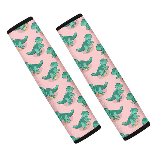 Isometric Tyrannosaurus Pattern Print Car Seat Belt Covers