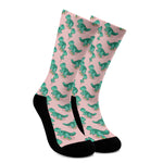Isometric Tyrannosaurus Pattern Print Crew Socks