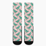 Isometric Tyrannosaurus Pattern Print Crew Socks
