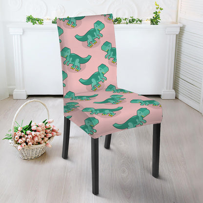 Isometric Tyrannosaurus Pattern Print Dining Chair Slipcover