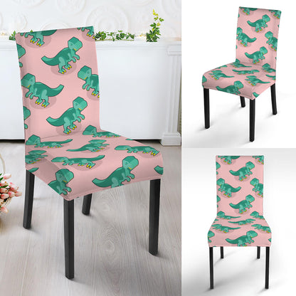 Isometric Tyrannosaurus Pattern Print Dining Chair Slipcover