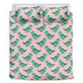 Isometric Tyrannosaurus Pattern Print Duvet Cover Bedding Set