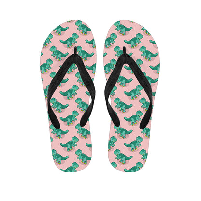 Isometric Tyrannosaurus Pattern Print Flip Flops