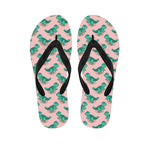 Isometric Tyrannosaurus Pattern Print Flip Flops
