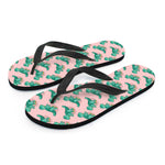 Isometric Tyrannosaurus Pattern Print Flip Flops