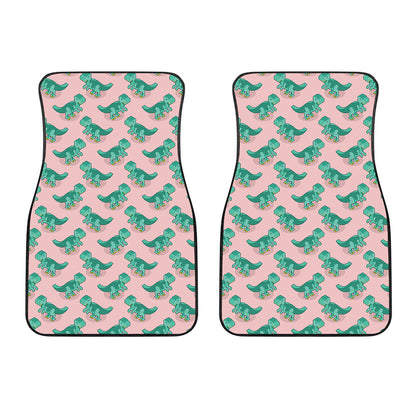 Isometric Tyrannosaurus Pattern Print Front Car Floor Mats