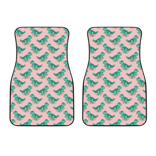 Isometric Tyrannosaurus Pattern Print Front Car Floor Mats