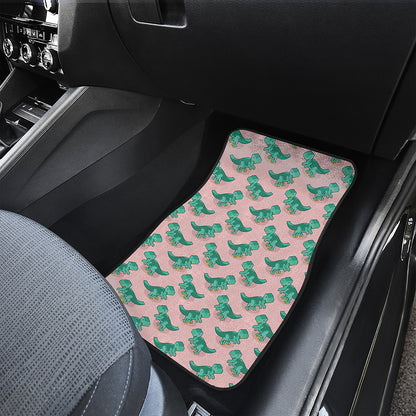 Isometric Tyrannosaurus Pattern Print Front Car Floor Mats