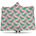 Isometric Tyrannosaurus Pattern Print Hooded Blanket