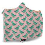 Isometric Tyrannosaurus Pattern Print Hooded Blanket