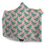 Isometric Tyrannosaurus Pattern Print Hooded Blanket