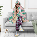 Isometric Tyrannosaurus Pattern Print Hooded Blanket