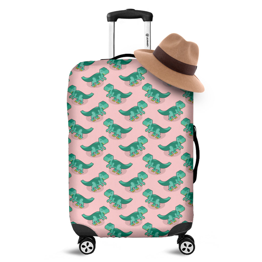 Isometric Tyrannosaurus Pattern Print Luggage Cover
