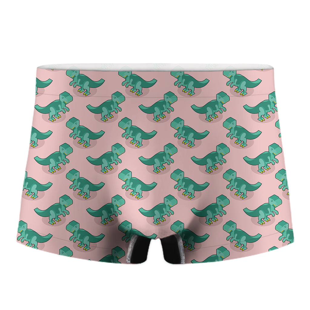 Isometric Tyrannosaurus Pattern Print Men's Boxer Briefs