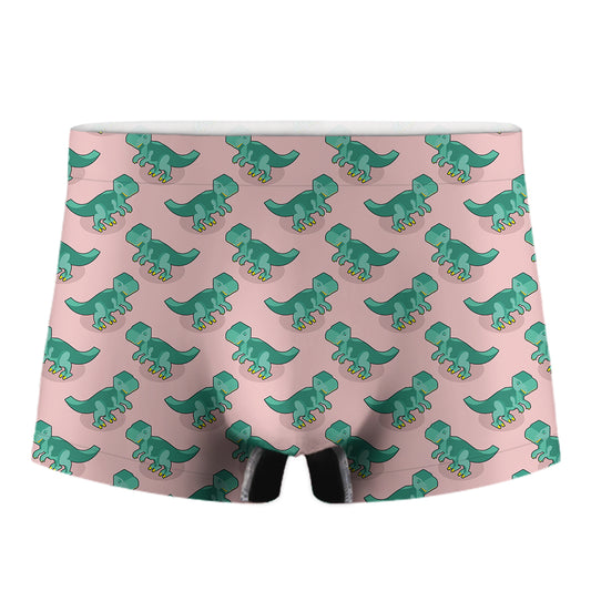 Isometric Tyrannosaurus Pattern Print Men's Boxer Briefs
