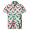 Isometric Tyrannosaurus Pattern Print Men's Short Sleeve Shirt