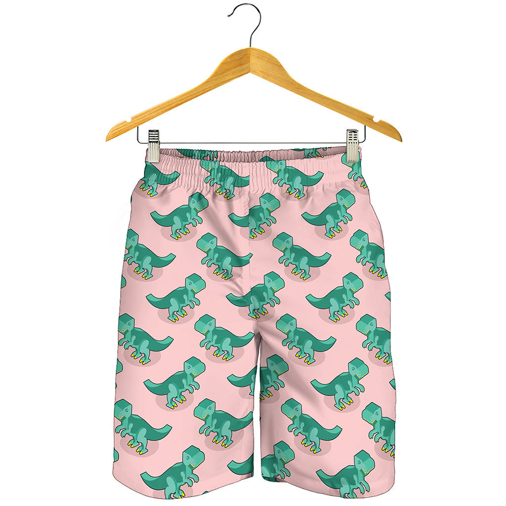 Isometric Tyrannosaurus Pattern Print Men's Shorts