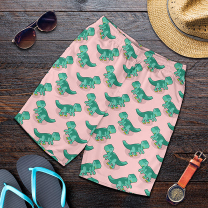Isometric Tyrannosaurus Pattern Print Men's Shorts