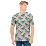 Isometric Tyrannosaurus Pattern Print Men's T-Shirt