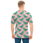 Isometric Tyrannosaurus Pattern Print Men's T-Shirt