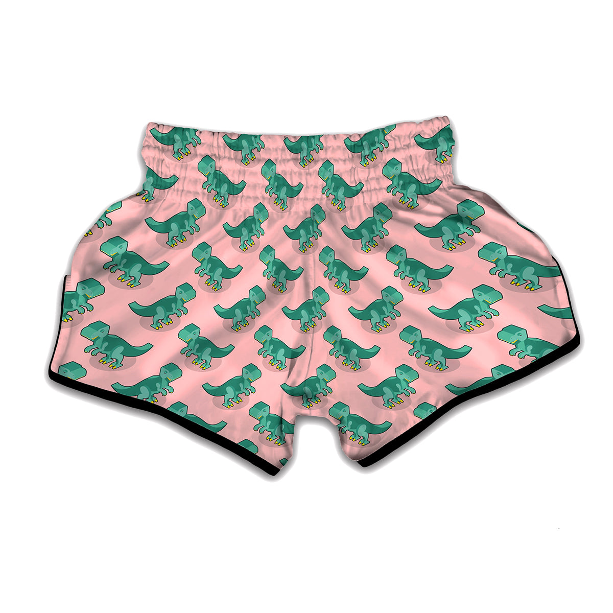 Isometric Tyrannosaurus Pattern Print Muay Thai Boxing Shorts